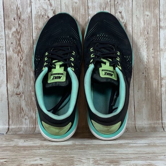 Nike Flex 2016 RN Athletic Running Lace Up Shoes Black Blue Women's Size 9.5 - Picture 4 of 8